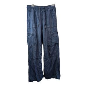 Silver jeans cargo chambray denim tie waist pants size m
